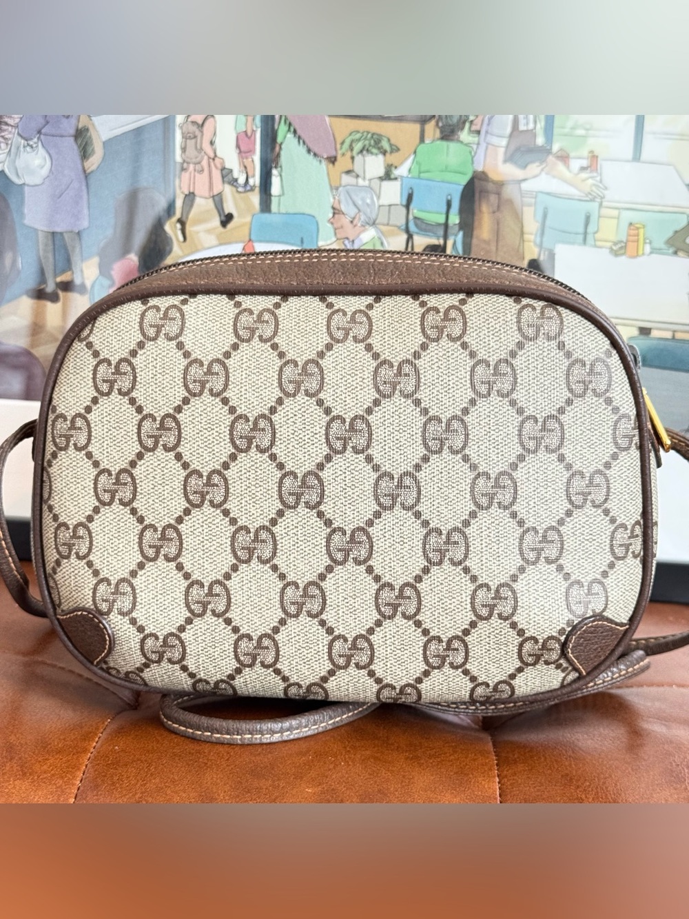 GUCCI Vintage Ophidia GG Monogram Canvas Sherry Line Crossbody Bag - Picture 2 of 13